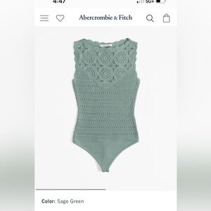 Sage green Abercrombie & Fitch bodysuit